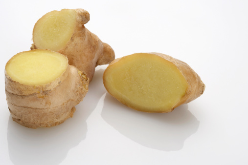 Three segments of ginger