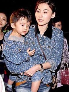 張柏芝和仔仔Lucas的親子造型