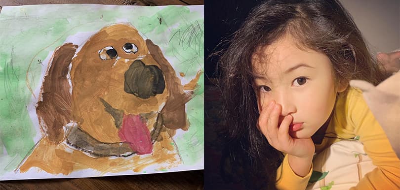 梁浸浸學畫畫三個月，分享童趣畫作