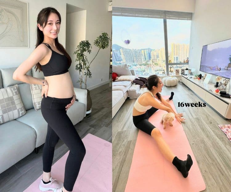 蔡嘉欣陀6個月巨肚做運動 分享26周最新近況!專家推介3種孕婦骨盆運動+15分鐘Me-time改善身心狀態!