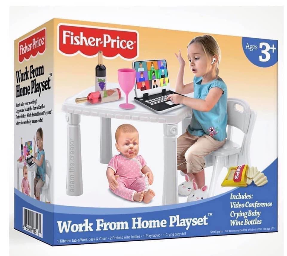 Fisher Price推出Work From Home玩具組合？網民見後高呼：請告訴我不是真的！