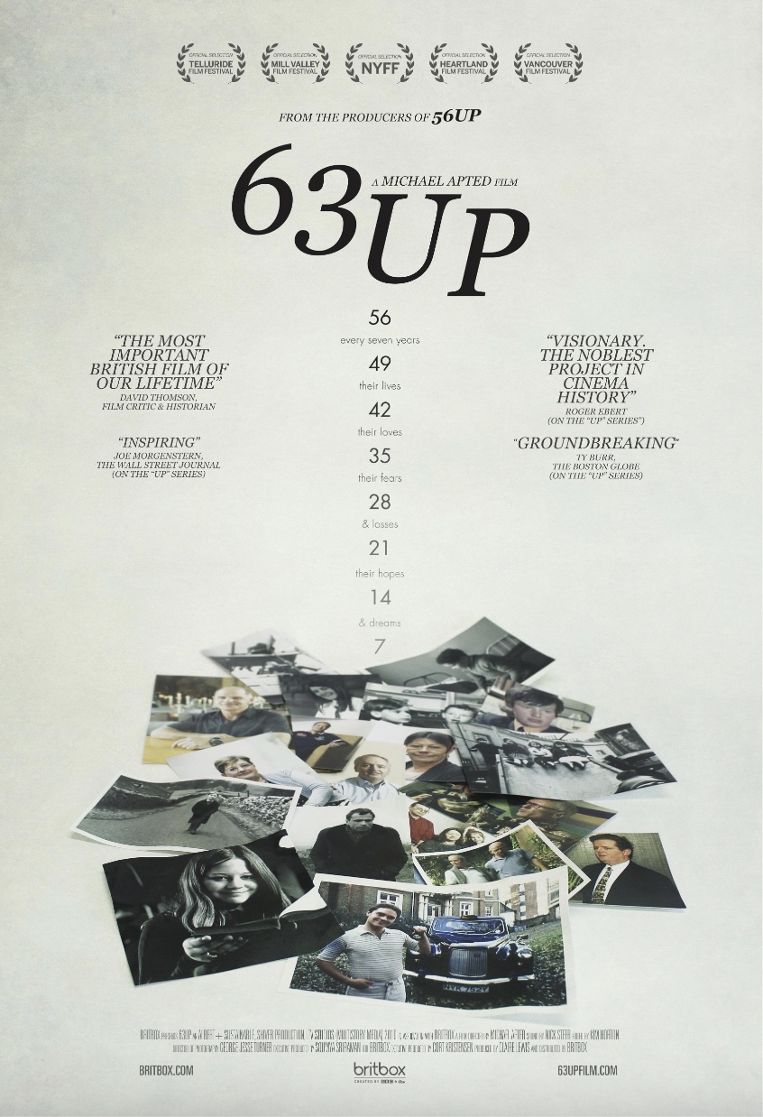 《人生七年》導演Michael Apted堅持每 7 年更新一次孩子去向，最後一輯《63Up》紀錄了2019年這班「孩子」的最新狀況，隨著導演 2021 年離世為整個系列畫上句號。